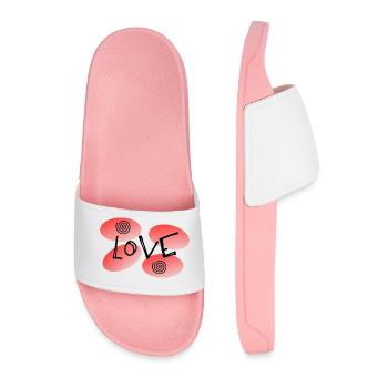 SAINT VALENTINE. bachelorette party. I LOVE YOU. I LOVE YOU. LOVE - Men’s Pool Sliders - light pink - Front