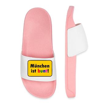 München ist bunt - Männer Badelatschen - Hellrosa - Vorne