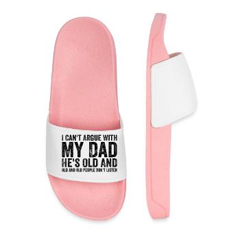 I Can't Argue With My Dad He's Old For Family - Men’s Pool Sliders - light pink - Front