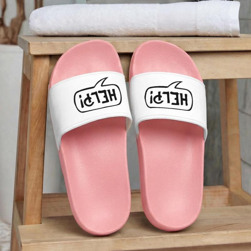 Comic Speech Bubble HELP Men’s Pool Sliders