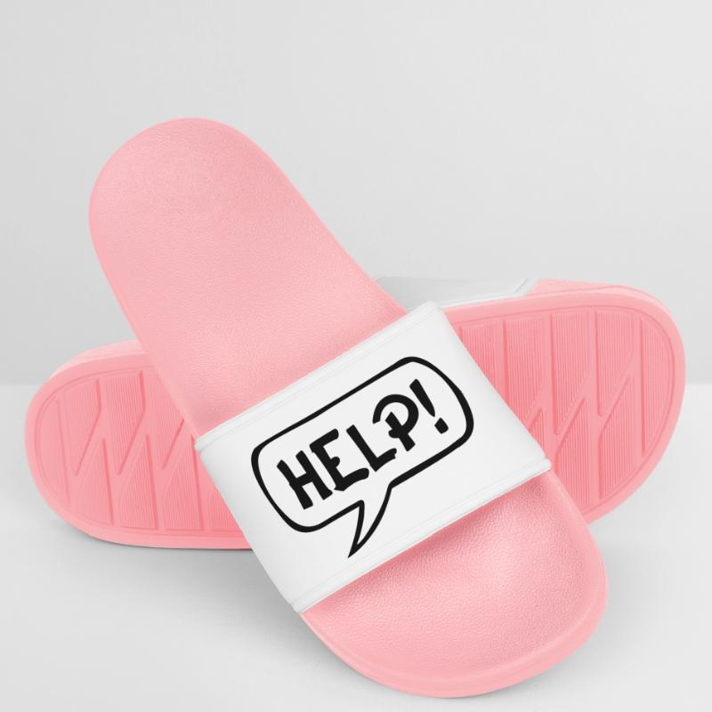 Comic Speech Bubble HELP Men’s Pool Sliders