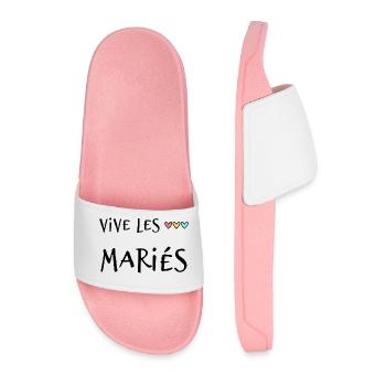JUST MARRIED. VIVE LES MARIES. EVJF - Claquettes Homme - rose clair - Devant
