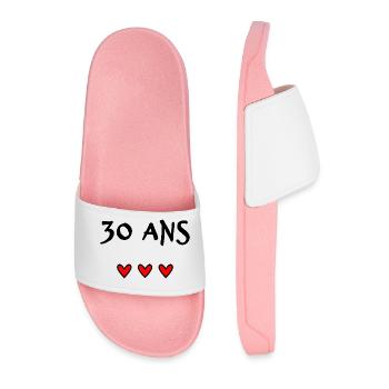 30 ANS. 30e ANNIVERSAIRE. ANNIVERSAIRE 30 ANS - Claquettes Homme - rose clair - Devant