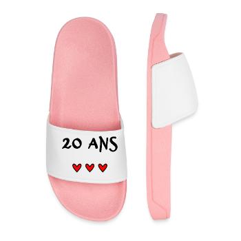 20 ANS. 20e ANNIVERSAIRE. ANNIVERSAIRE 20 ANS. 20 - Claquettes Homme - rose clair - Devant