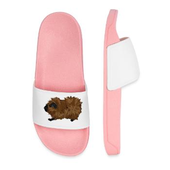 Design with a rosette guinea pig - Men’s Pool Sliders - light pink - Front