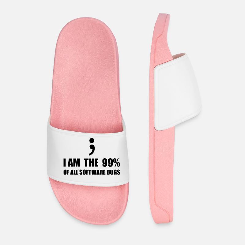 Computer Scientist Programmer - Men’s Pool Sliders - light pink