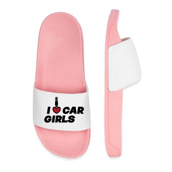 J’aime les filles de voiture / Auto Tuning Designs - Claquettes Homme - rose clair - Devant