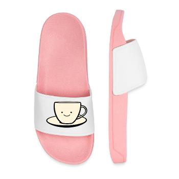 Süße Kaffeetasse Kaffee Liebhaber - Männer Badelatschen - Hellrosa - Vorne