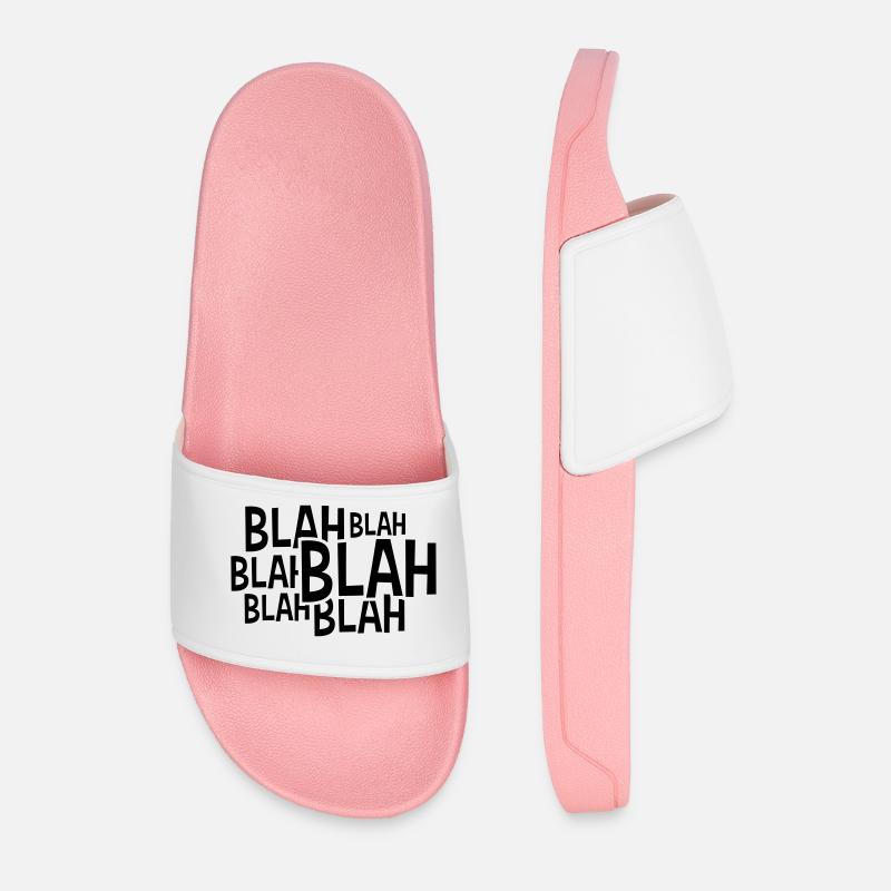 Comic Blah saying - Men’s Pool Sliders - light pink