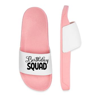 Birthday Squad Matching Gruppe Geburtstagsfeier Geschenk - Männer Badelatschen - Hellrosa - Vorne