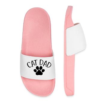 Cat Dad - Mignon Paw Cat Lover Dad Cat Owner - Claquettes Homme - rose clair - Devant