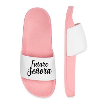 Future Señora Engagement Bridal Shower Wedding - Men’s Pool Sliders - light pink - Front