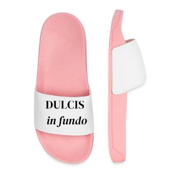 Dulcis in Fundo – Elegant Latin Phrase - Men’s Pool Sliders - light pink - Front