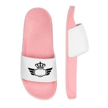 King Logo - Männer Badelatschen - Hellrosa - Vorne