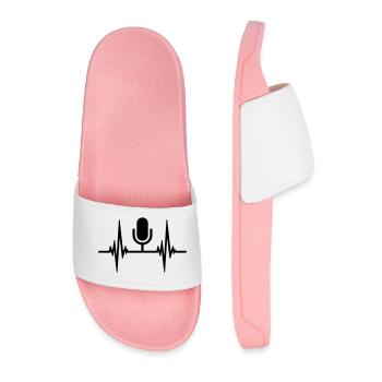 Pulse Heartbeat Microphone - Men’s Pool Sliders - light pink - Front