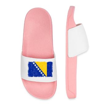Bosnia and Herzegovina Bosnian Flag Vintage - Men’s Pool Sliders - light pink - Front