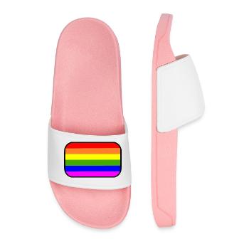 Lgbt - Men’s Pool Sliders - light pink - Front