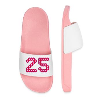 25. 25 YEARS. 25th ANNIVERSARY. 25 YEARS ANNIVERSARY. - Men’s Pool Sliders - light pink - Front