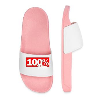100% Papa Typo Grafik - Männer Badelatschen - Hellrosa - Vorne