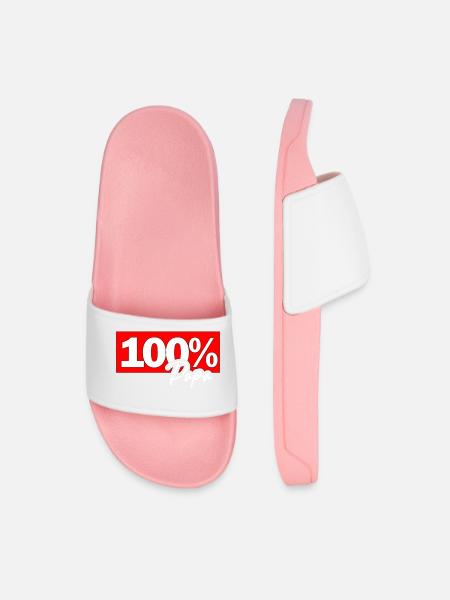 100% Papa Typo Grafik - Männer Badelatschen - Hellrosa