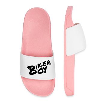 Biker Boy police, écriture , idée de cadeau - Claquettes Homme - rose clair - Devant