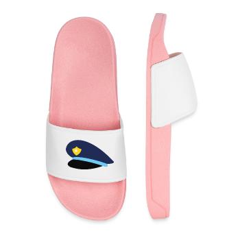Chapeau de police - Claquettes Homme - rose clair - Devant
