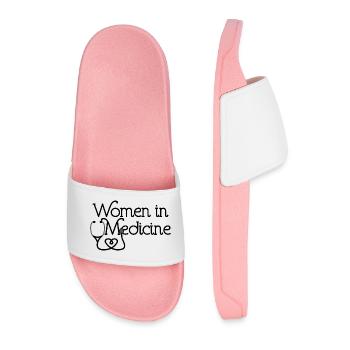 Women In Medicine, Physician, Health Professional - Men’s Pool Sliders - light pink - Front