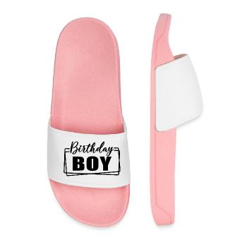 Birthday Boy - Geburtstagsparty Geschenk für Kinder Jungen - Männer Badelatschen - Hellrosa - Vorne