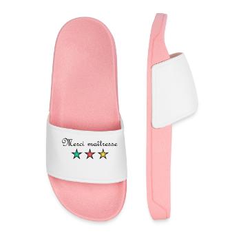 MERCI. MERCI MAÎTRESSE. CADEAU MAÎTRESSE. VACANCES - Claquettes Homme - rose clair - Devant