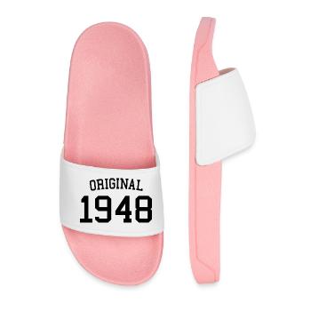 Original 1948 - 74 Years Old, 74th Birthday Gift - Men’s Pool Sliders - light pink - Front