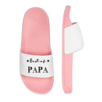 FATHER's DAY. HAPPY BIRTHDAY DAD. DAD. HAPPY BIRTHDAY - Men’s Pool Sliders - light pink - Front