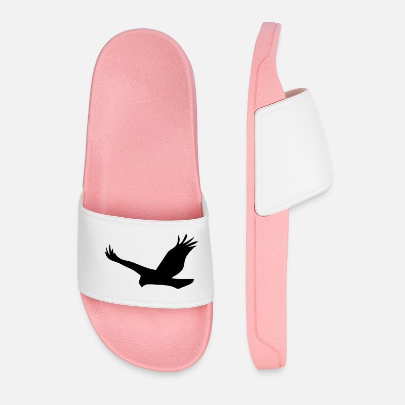 Bird Eagle Birds Fly - Men’s Pool Sliders - light pink