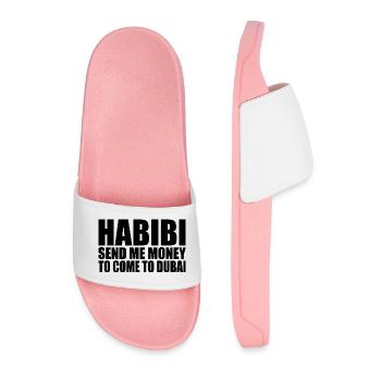 habibi come to dubai - Men’s Pool Sliders - light pink - Front