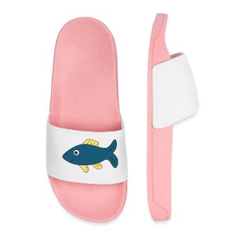 poisson bleu poisson comique - Claquettes Homme - rose clair - Devant