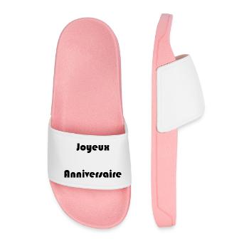 JOYEUX ANNIVERSAIRE. HAPPY BIRTHDAY. ANNIVERSAIRE. - Claquettes Homme - rose clair - Devant