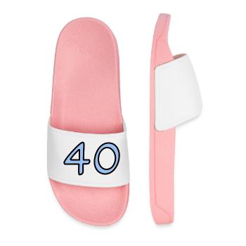 ANNIVERSARY. HAPPY BIRTHDAY. HAPPY BIRTHDAY. - Men’s Pool Sliders - light pink - Front