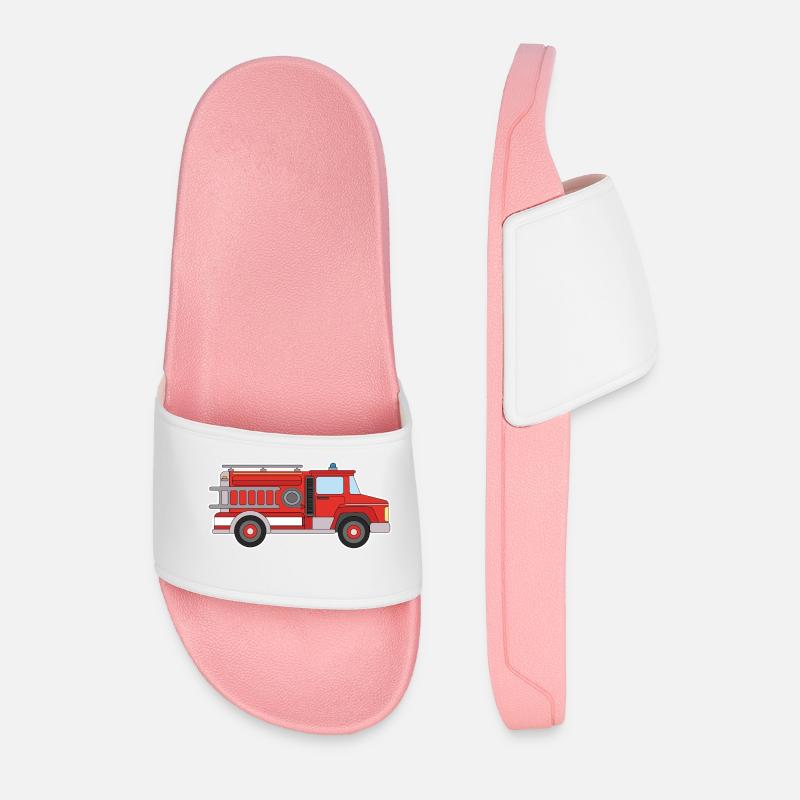 Fire engine - Men’s Pool Sliders - light pink
