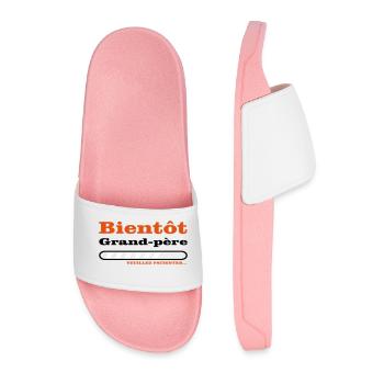 bientôt grand père  - Claquettes Homme - rose clair - Devant