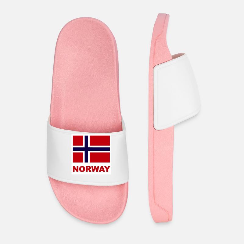 Norwegen Norwegen Flagge - Männer Badelatschen - Hellrosa