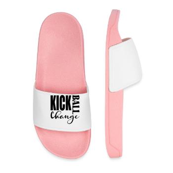 KICK BALL CHANGE - DANCING SAYINGS - Men’s Pool Sliders - light pink - Front