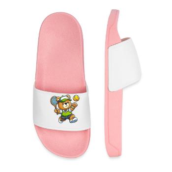 Ours en tant que joueur de tennis - service de style comique - Claquettes Homme - rose clair - Devant