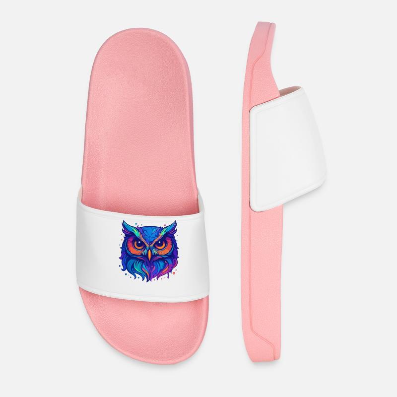 Neon-Eule - Männer Badelatschen - Hellrosa