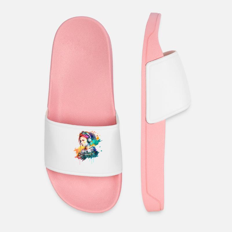 Farb DJane - Männer Badelatschen - Hellrosa