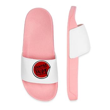 Vampire Bride Stickers Halloween Bachelor Bride Wedding - Men’s Pool Sliders - light pink - Front
