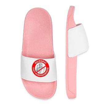 Backbone instead of sausage eating! DESIRED COLORS Comic - Men’s Pool Sliders - light pink - Front