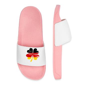 Deutschland Flagge Kleeblatt used - Männer Badelatschen - Hellrosa - Vorne