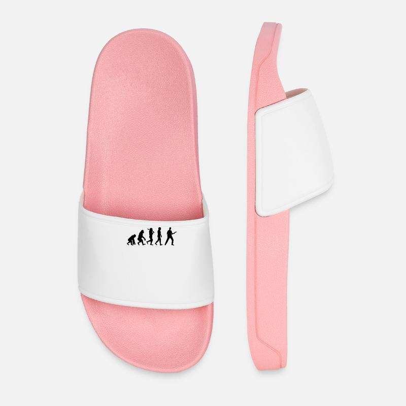Music guitar evolution gift idea - Men’s Pool Sliders - light pink