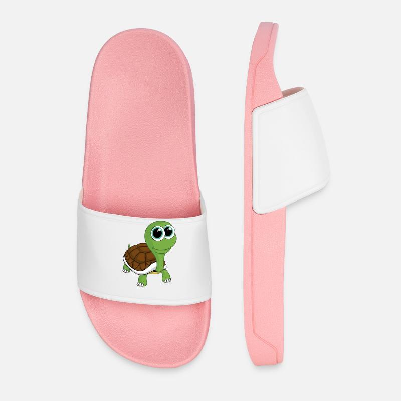 Comic Schildkröte - Männer Badelatschen - Hellrosa