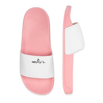 Heartbeat father baby offspring son daughter dad - Men’s Pool Sliders - light pink - Front