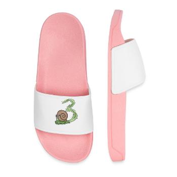 Escargot 3e anniversaire - cadeau 3 ans - Claquettes Homme - rose clair - Devant